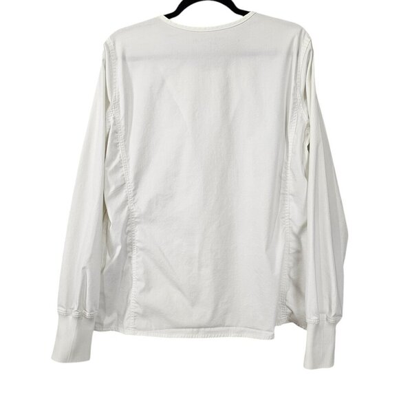 Med Couture Tech Zip Front White Scrub Jacket - Picture 6 of 7